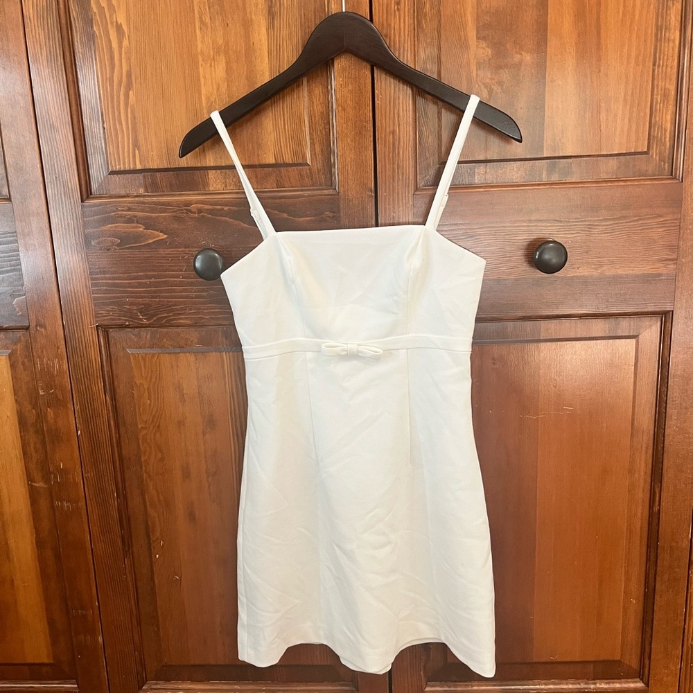 French Connection White Dress with Bow